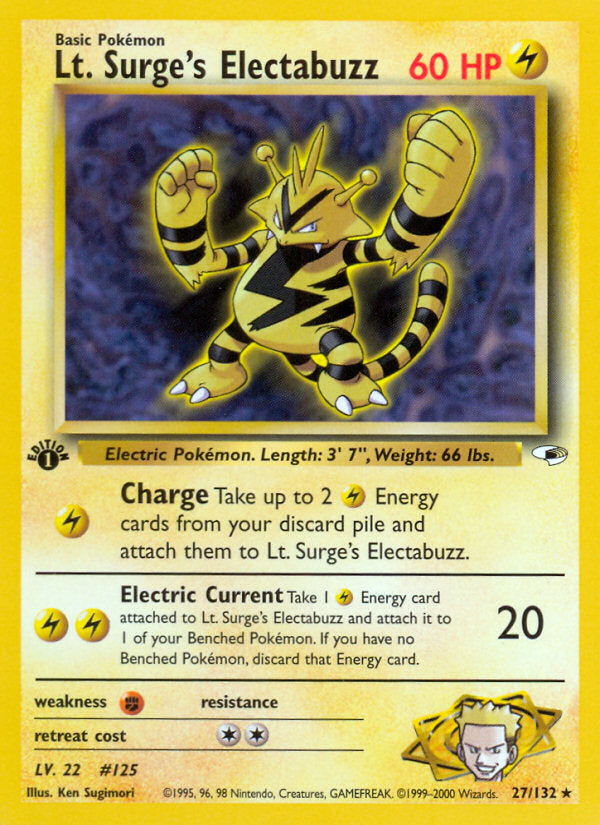Gym Heroes Lt. Surge's Electabuzz #27/132 first edition