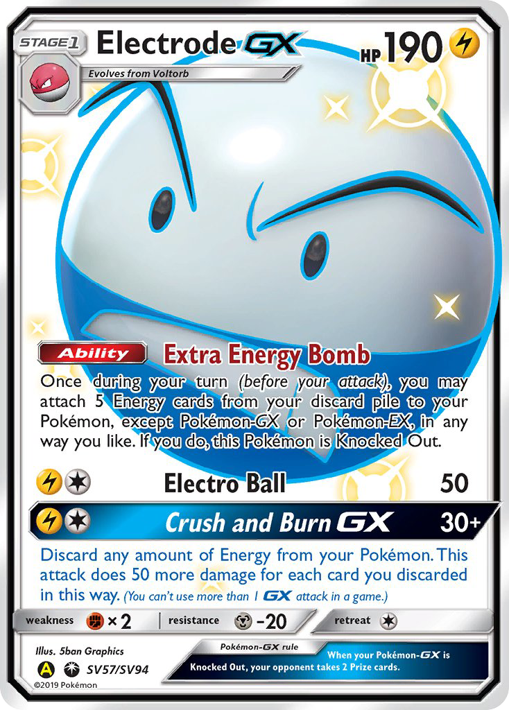 Hidden Fates Shiny Vault Electrode GX SV57/SV94
