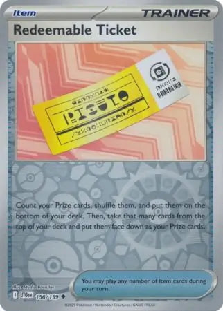 Journey Together Redeemable Ticket #156/159 reverse holo