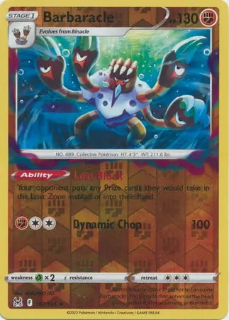 Lost Origin Barbaracle #107/196 reverse holo