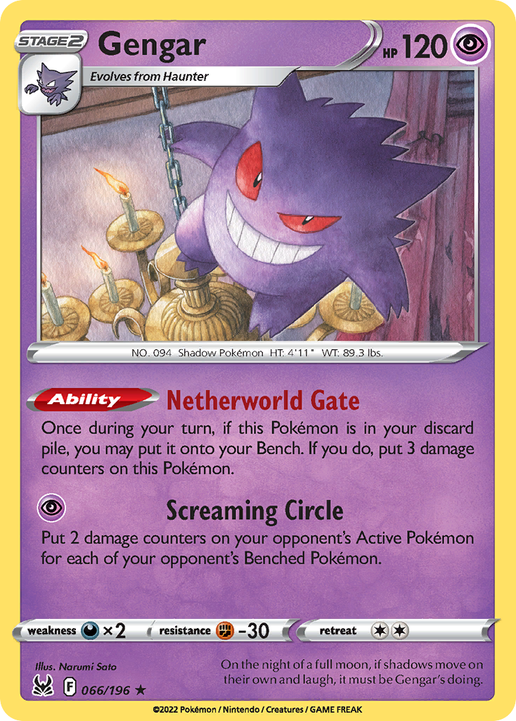 Lost Origin Non - Holo Gengar #66/196