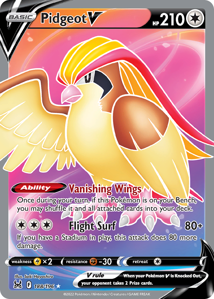 Lost Origin Pidgeot V #188