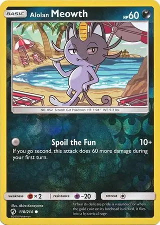 Lost Thunder Alolan Meowth #118/214 reverse holo
