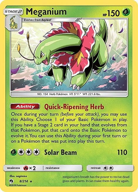 Lost Thunder Galaxy Holo Meganium #8/214