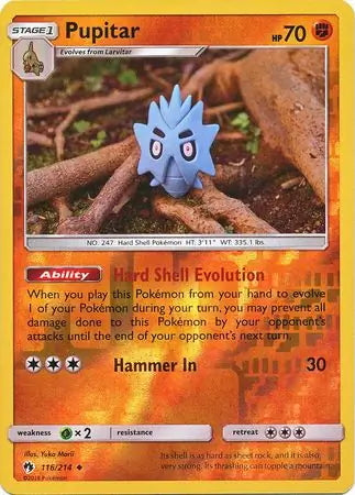 Lost Thunder Pupitar #116/214 reverse holo