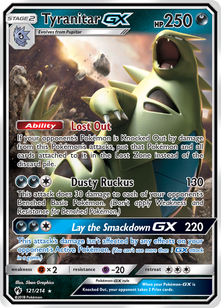 Lost Thunder Tyranitar GX #121/214