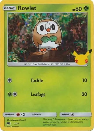 McDonald’s 25th Anniversary Holo Rowlet #7