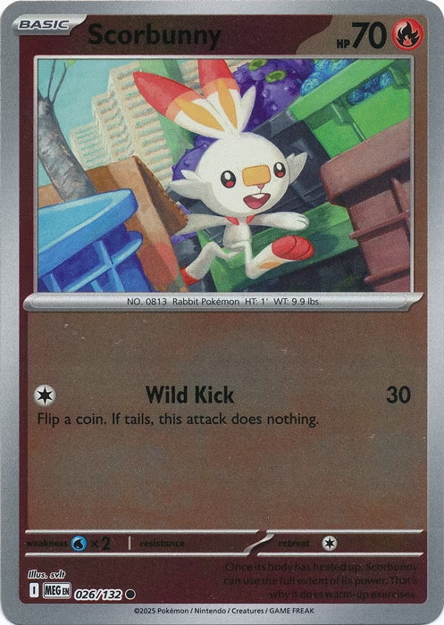 Mega Evolution Scorbunny #026/132 Reverse Holo