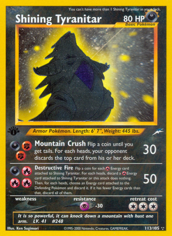 Neo Destiny Holo Shining Tyranitar #113/105 first edition