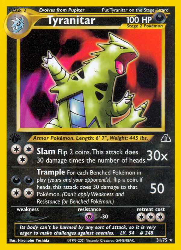 Neo Discovery Tyranitar #31/75 first edition