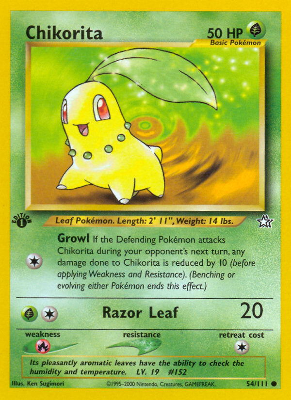 Neo Genesis Chikorita #54/111 first edition