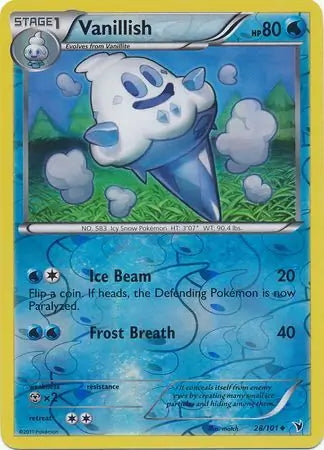 Noble Victories Vanillish #28/101 reverse holo