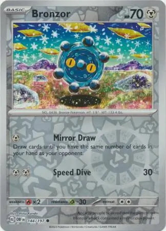 Obsidian Flames Bronzor #144/197 reverse holo