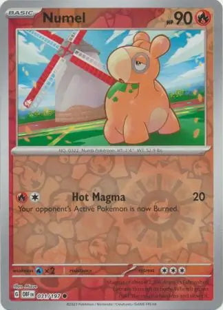 Obsidian Flames Numel #31/197 reverse holo