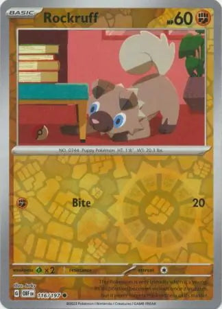 Obsidian Flames Rockruff #116/197 reverse holo
