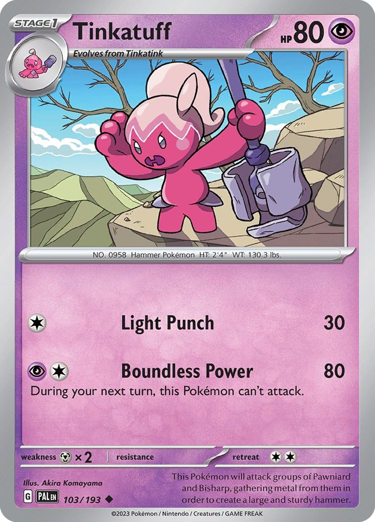 Paldea Evolved Tinkatuff #103/193