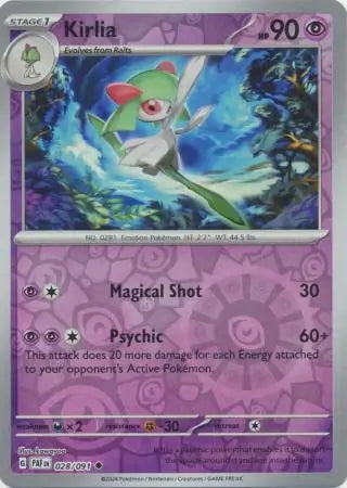 Paldean Fates Kirlia #28/91 reverse holo