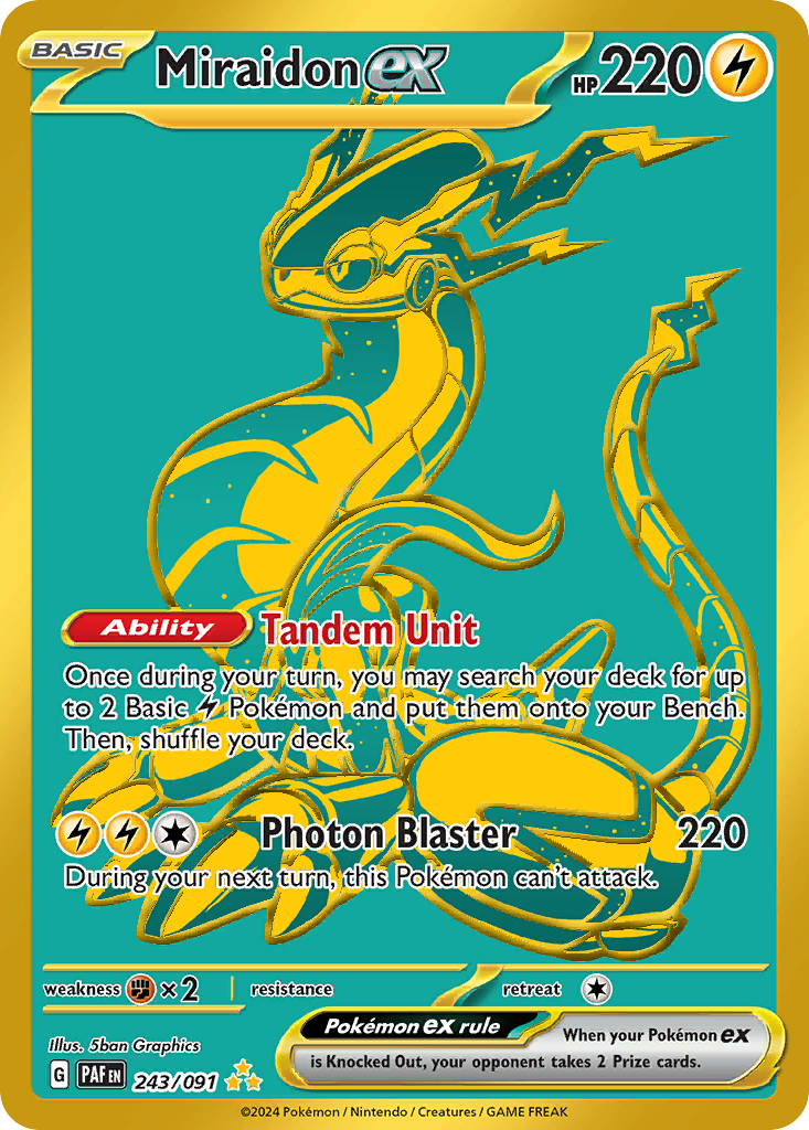 Paldean Fates Miraidon ex #243/91