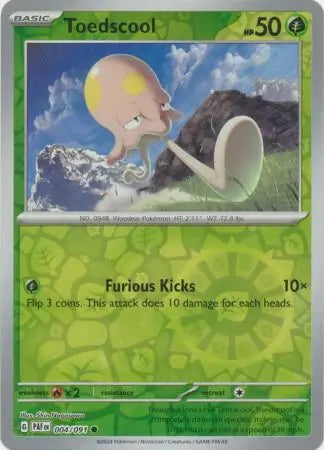 Paldean Fates Toedscool #4/91 reverse holo