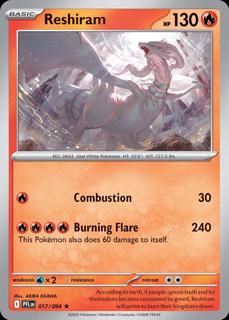 Phantasmal Flames Holo Reshiram #017/94