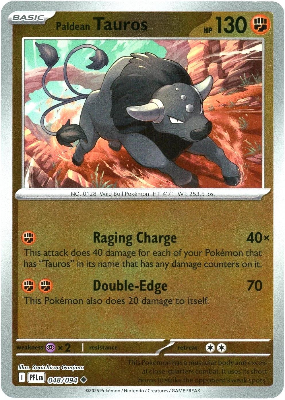 Phantasmal Flames Paldean Tauros #048/94 Reverse Holo