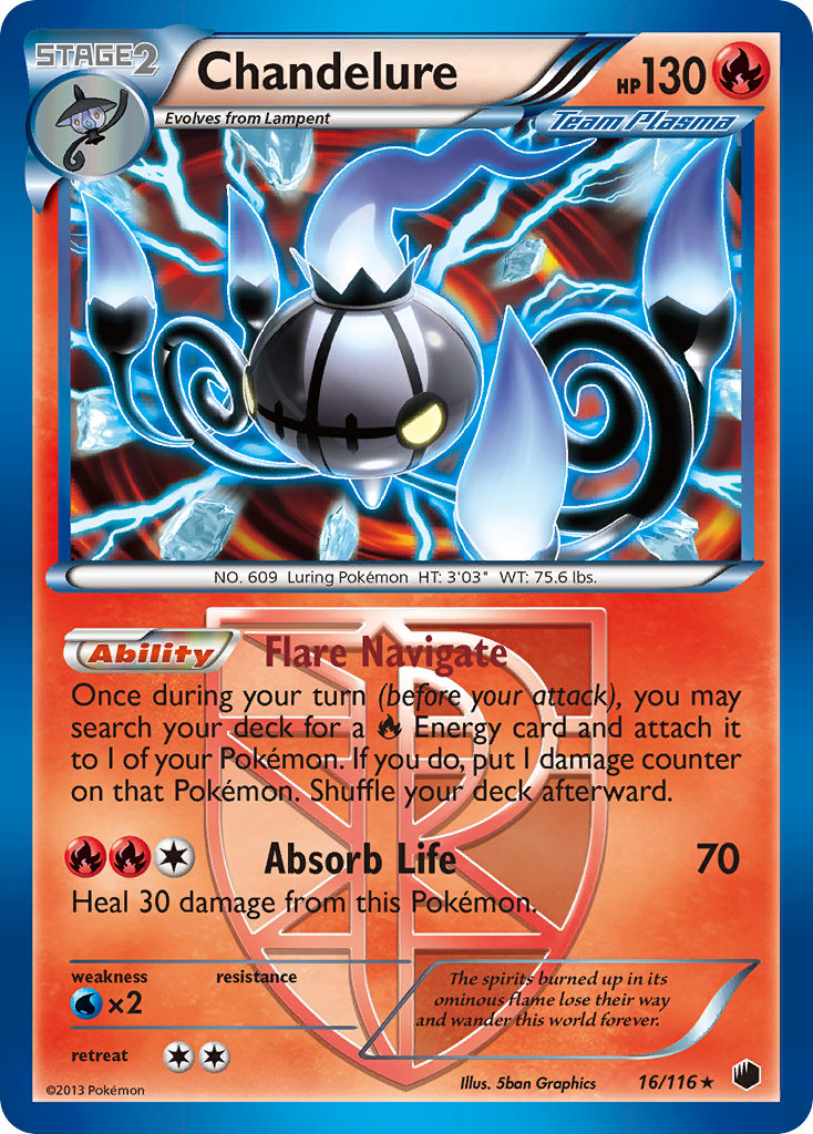 Plasma Freeze Non - Holo Chandelure #16/116