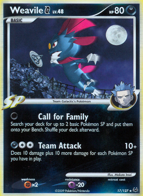 Platinum Holo Weavile G #17/127