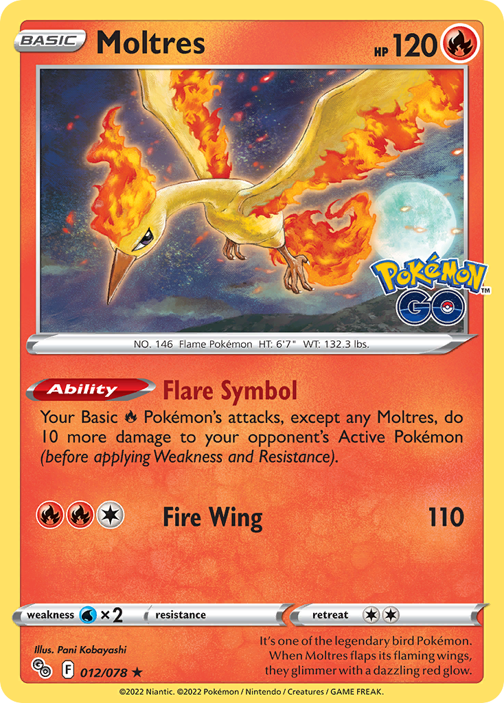 Pokémon Go Holo Moltres #12/78