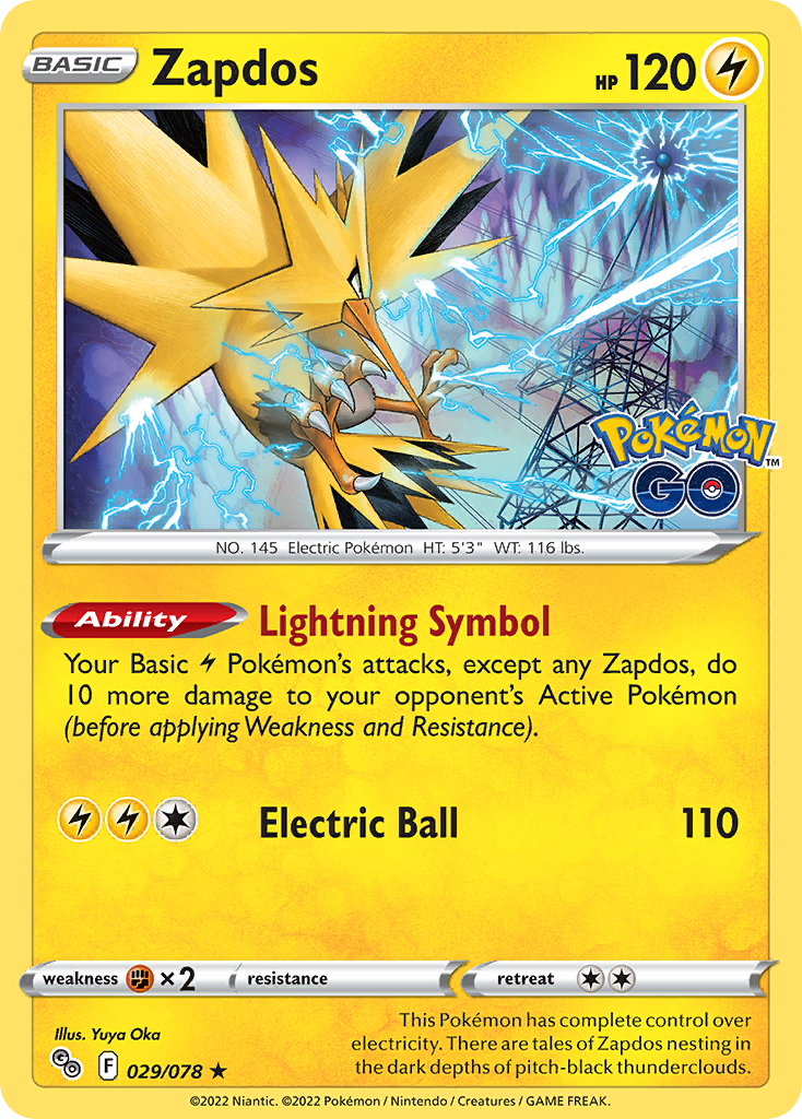 Pokémon Go Holo Zapdos #29/78