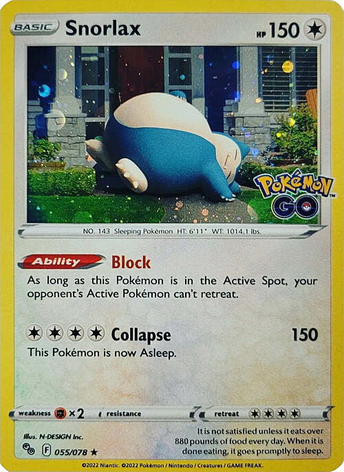Pokémon Go Snorlax #55/78 Galaxy Holo