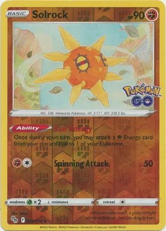 Pokémon Go Solrock #39/78 reverse holo