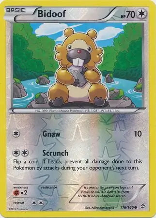 Primal Clash Bidoof #116/160 reverse holo