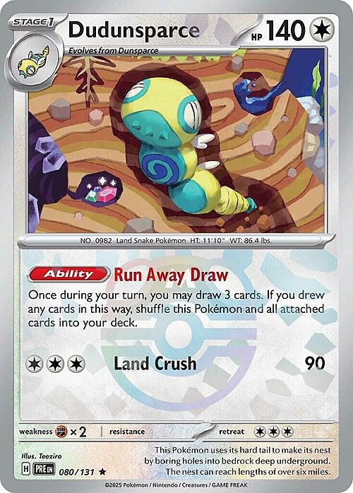 Prismatic Evolutions Dudunsparce #080/131 Masterball