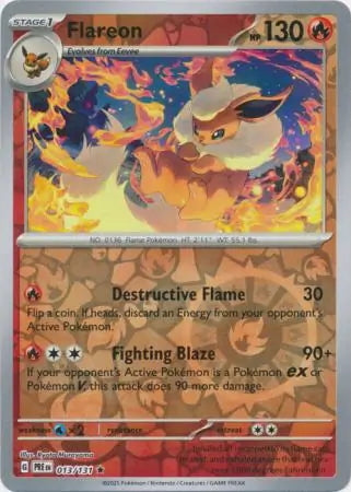 Prismatic Evolutions Flareon #013/131 reverse holo