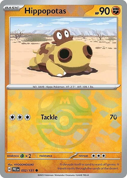 Prismatic Evolutions Hippopotas #052/131 Masterball