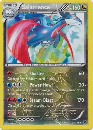Roaring Skies Salamence #57/108 reverse holo