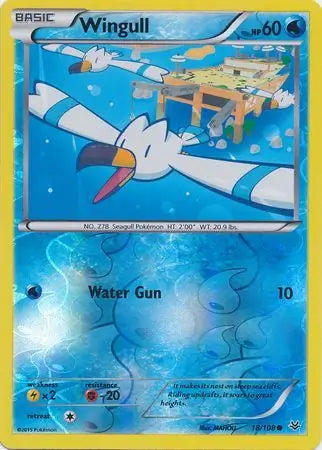 Roaring Skies Wingull #18/108 reverse holo