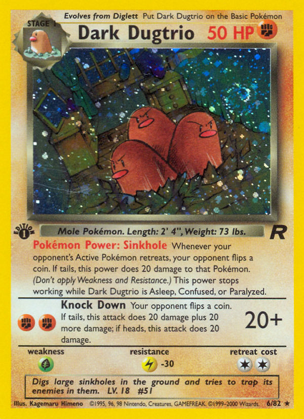 Rocket set Holo Dark Dugtrio #6/82 first edition