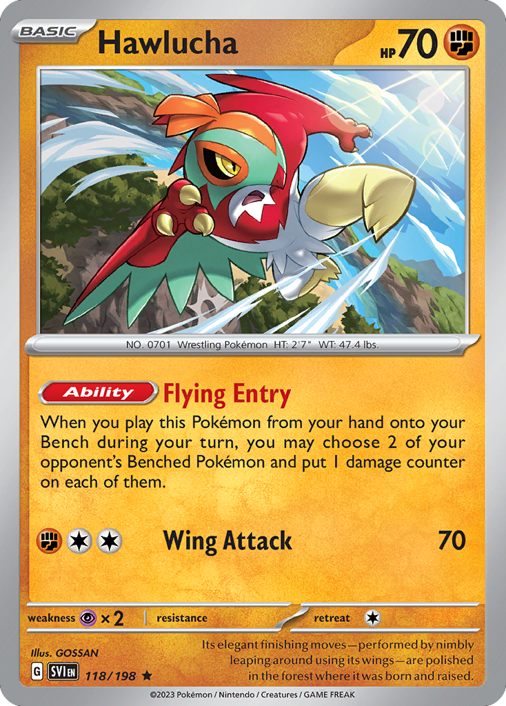 Scarlet & Violet Holo Hawlucha #118/198