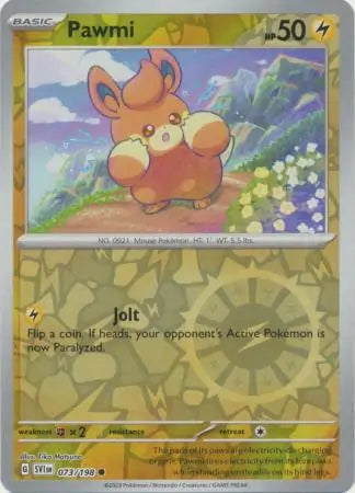 Scarlet & Violet Pawmi #73/198 reverse holo