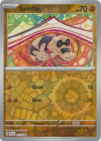 Scarlet & Violet Sandile #115/198 reverse holo
