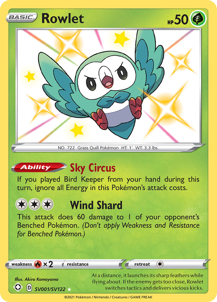 Shining Fates SV Rowlet SV1/SV122