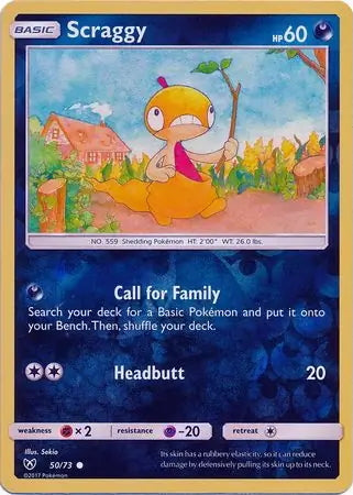 Shining Legends Scraggy #50/73 reverse holo