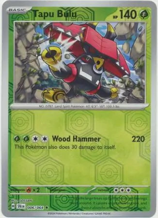 Shrouded Fable Tapu Bulu #6/64 reverse holo