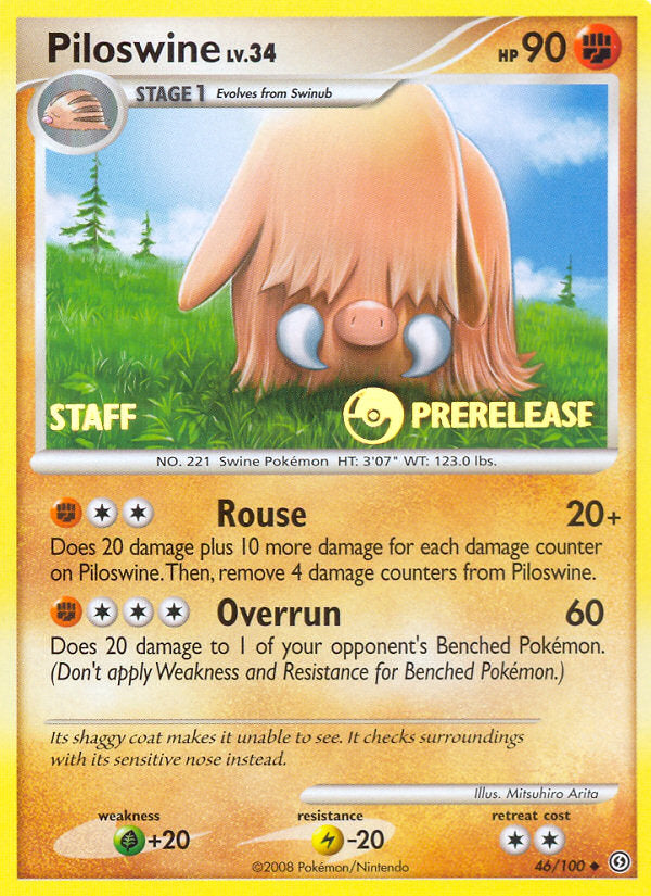 Stormfront Piloswine #46 Prerelease Staff Promo