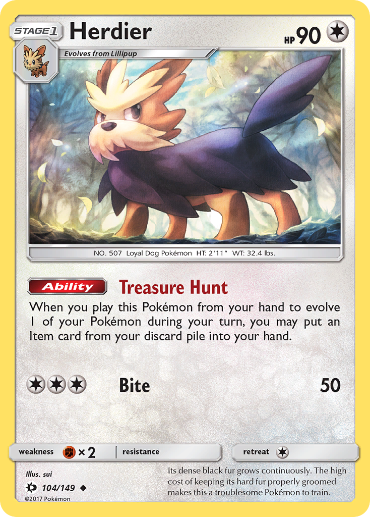 Sun & Moon Herdier #104/149
