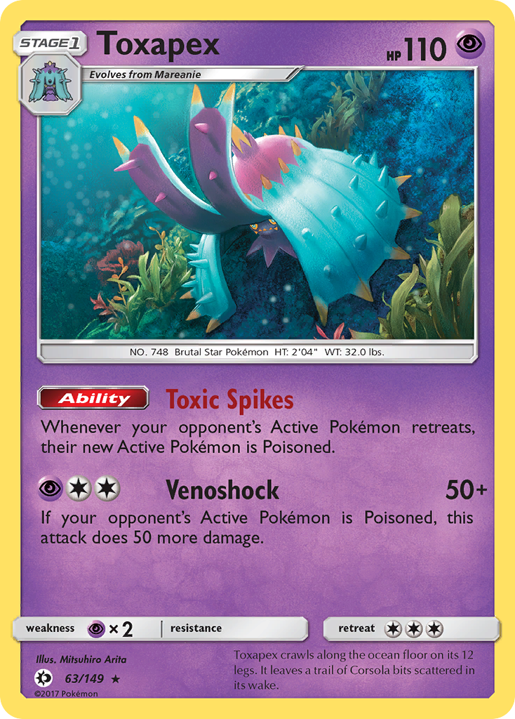 Sun & Moon Holo Toxapex #63/149