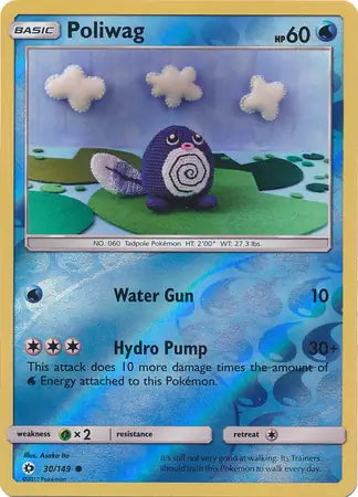 Sun & Moon Poliwag #30/149 reverse holo