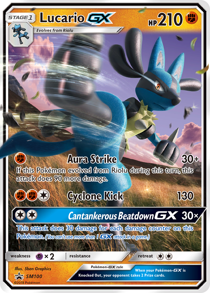 Sun & Moon Promo Lucario GX #100