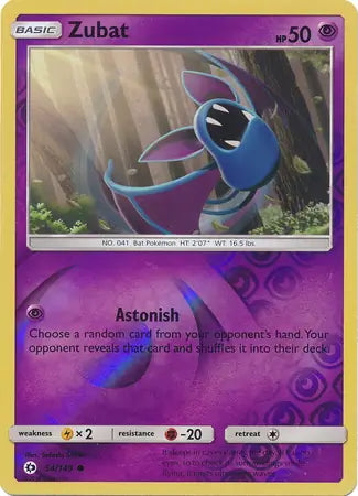 Sun & Moon Zubat #54/149 reverse holo